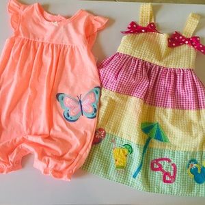 Toddler Romper and Seersucker Dress Bundle